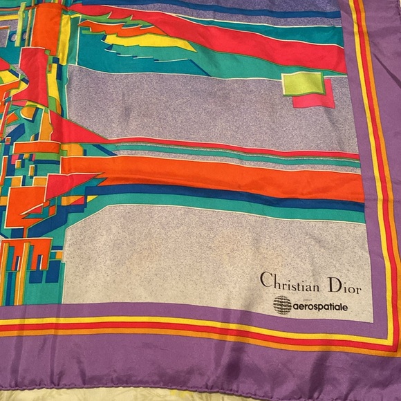 Christian Dior pour aerospatiale Silk Scarf - Rare - Picture 3 of 7